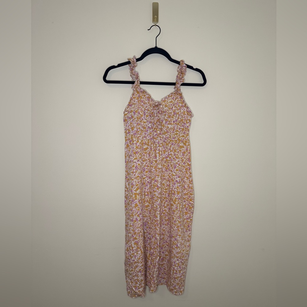 Japna Floral Midi Dress - Pink and Yellow